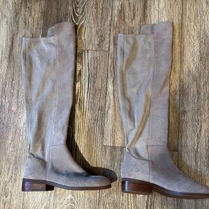 Sole Society Over the Knee Calypso Tan Suede Boot